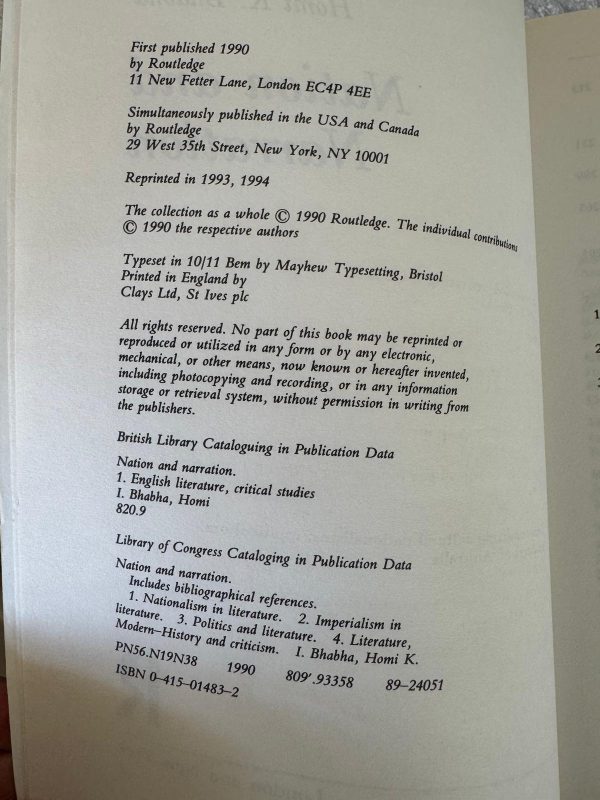 Nation And Narration Homi k. Bhabha - Image 2
