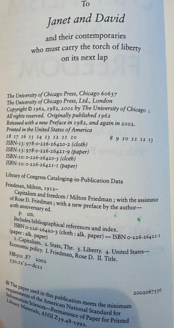 Capitalism and Freedom by Milton Friedman - Image 2